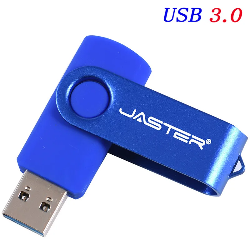 JASTER D300 USB флэш-накопитель 3,0 ручка накопитель 128 Гб 64 ГБ 32 ГБ 16 ГБ 8 ГБ 4 ГБ вращающийся дизайн карта памяти Флешка с бесплатной упаковкой - Цвет: Blue