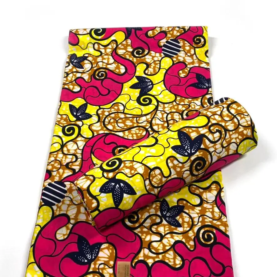 Ткань с африканскими восковыми принтами 6 ярдов настоящий мягкий 100% хлопок