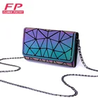 Светящиеся сумки через плечо для женщин, складной мессенджер на цепочке, Роскошный дизайнерский клатч с геометрическим узором, 2020