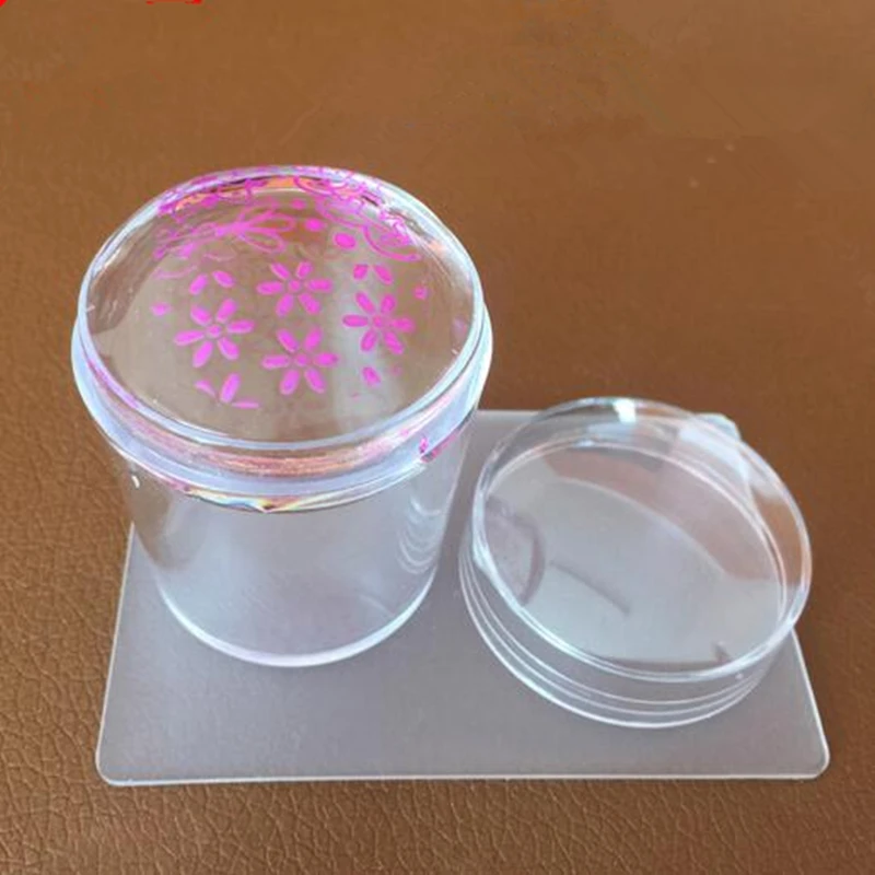 3.8 CM Big Head Jelly Silicone Stamper Transparent Stamp Scraper Transfer Stamping Plate Cap Templates Tools Nail Art Manicure | Красота и