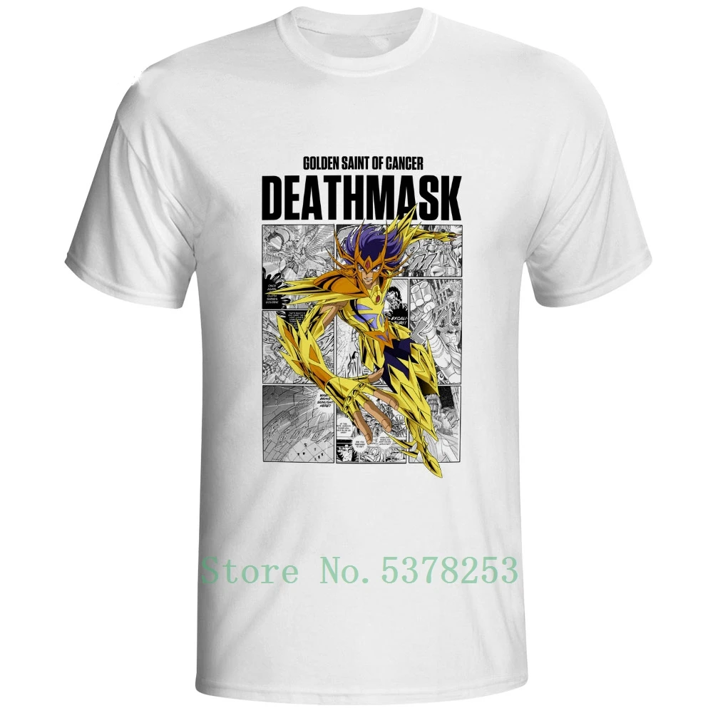 Рак Посмертная маска футболка золото святых аниме святая Сейя мистическая