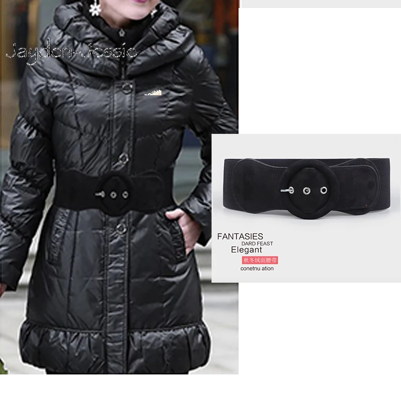 Сексуальный леопардовый принт модный замшевый эластичный пояс пуховик широкий