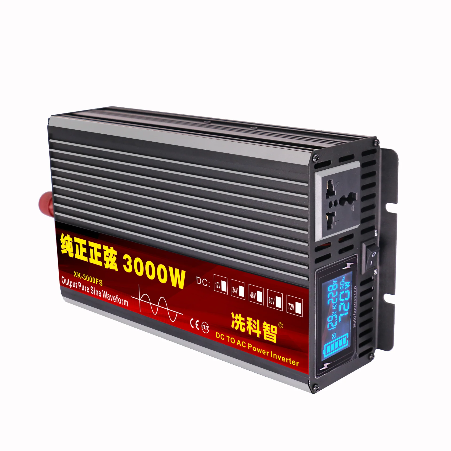 

Car Inverter 12V/24V 220V 3000/4000W Voltage transformer Pure Sine Wave Power Inverter DC12V to AC 220V Converter+ LED Display
