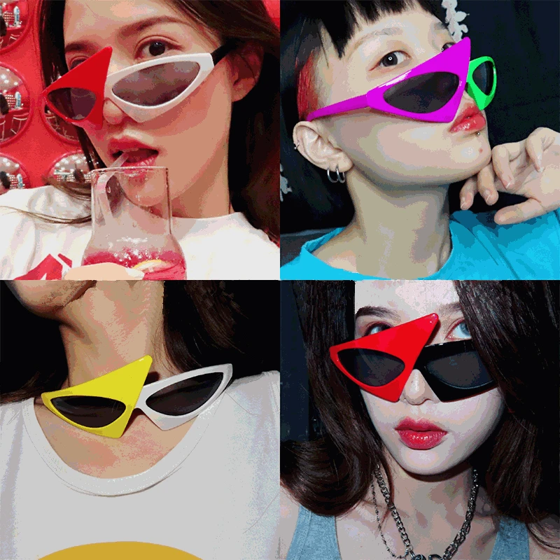 

Green Red Glasses Fancy Party Festival Sunglasses Hip Hop Unique Punk Roy Purdy Funny Shades 2021 Trending Product