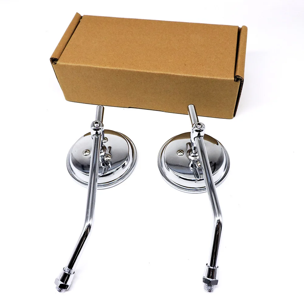 

2Pcs 10mm Universal Motorcycle Rearview Mirror Round Circle Ellipse Iron Side Mirror Left Right for Motorcycle Motorbike Scooter