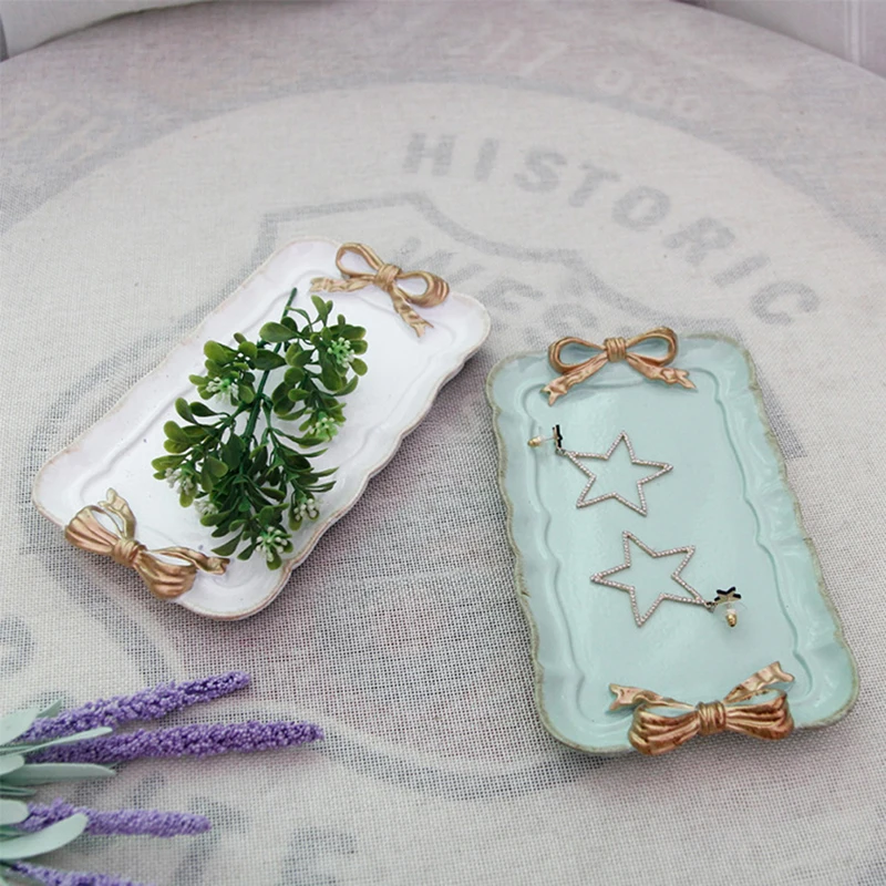 Креативная десертная тарелка из смолы лотки для хранения золотых макаронов с