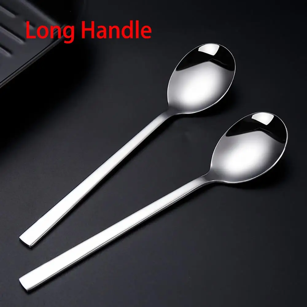 Ложка из нержавеющей стали с длинной ручкой ложки для супа чайная ложка столовые