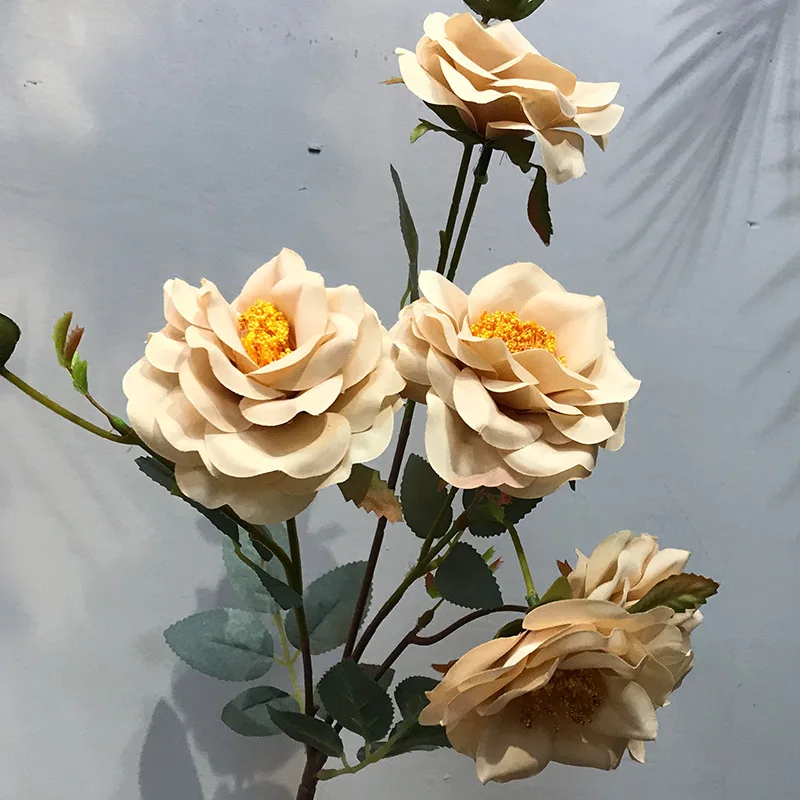 

New Artificial Flowers Large Bouquet 7 Big Head Rose Pink Silk Peony Cheap Fake Flowers Home Decor Wedding Layout Garnish 75 Cm