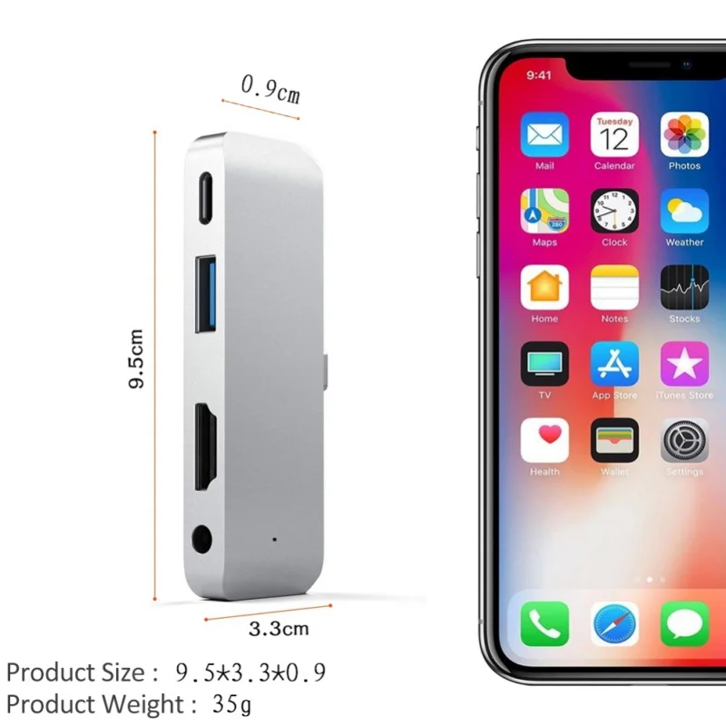USB C концентратор с 3,5 мм аудио разъем 4K HDMI 5 Гбит/с USB порт 18 Вт зарядка мульти концентратор для для IPad ноутбука планшета Настольный смартфон