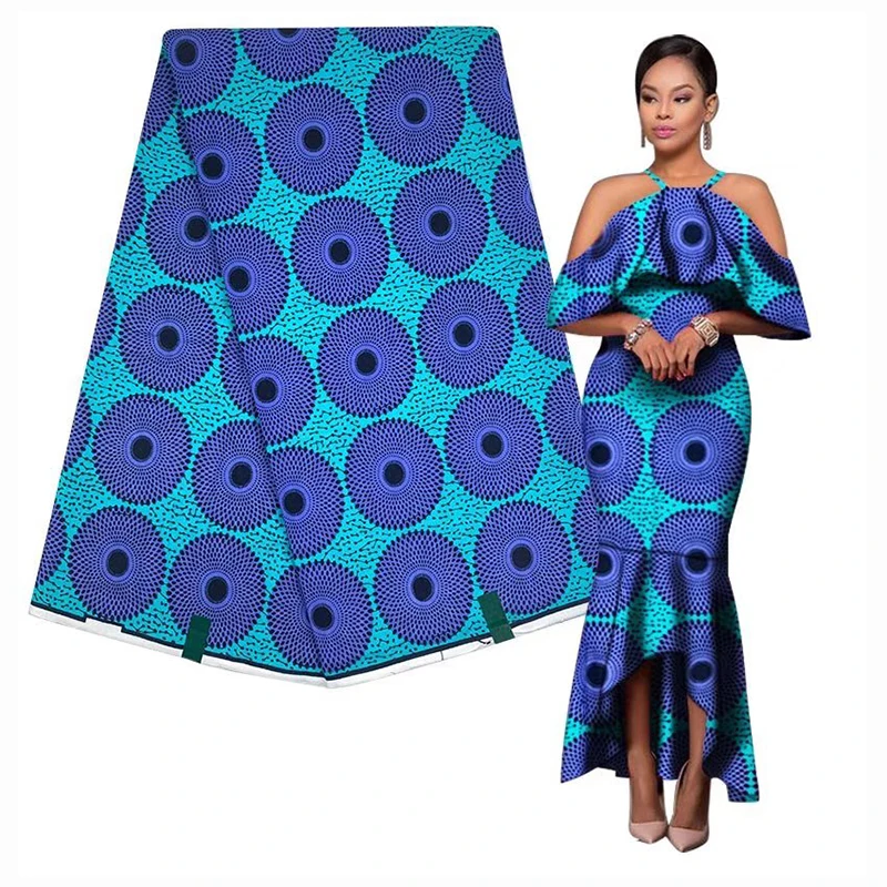

2021 High Quality 100% Cotton Soft Real Dutch African Wax Prints Fabric 6 Yards