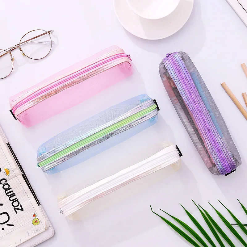 Простая Сетчатая Сумка для ручек прозрачная коробка качественные школьные