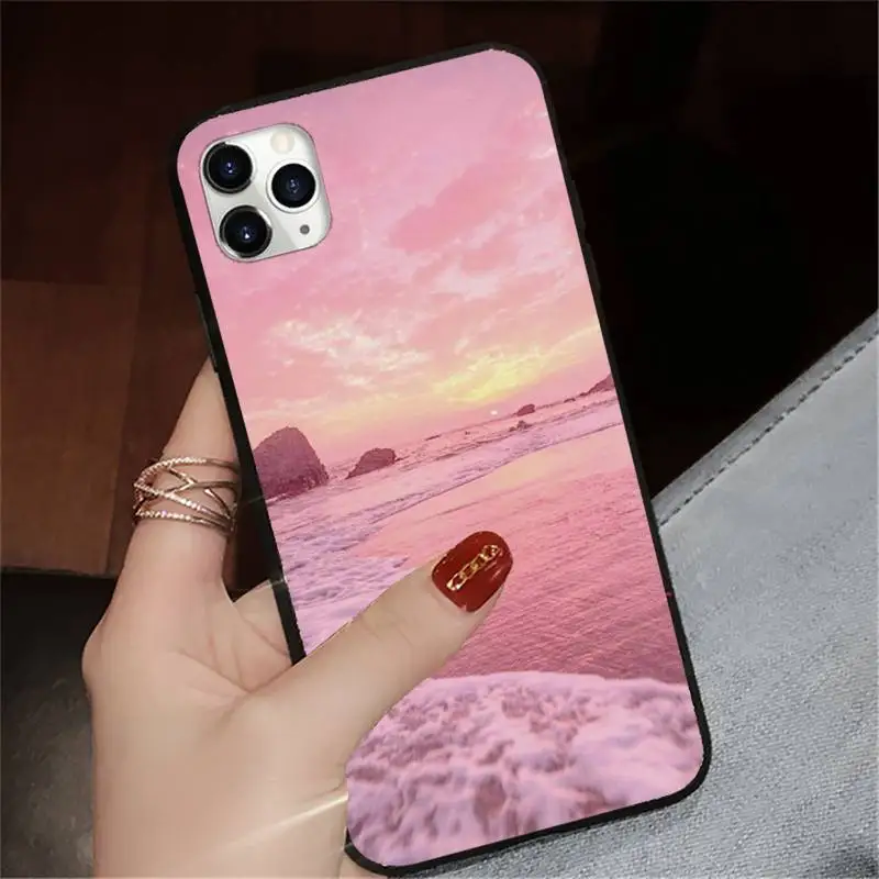 

pink Cloud Sweet sky Great art luxury design cover Phone Case for iPhone 11 12 pro XS MAX 8 7 6 6S Plus X 5S SE 2020 XR