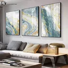 Золотая мраморная текстура абстрактный океан Холст Живопись Искусство роскошный стиль плакат печать Современная Настенная картина Современный домашний декор