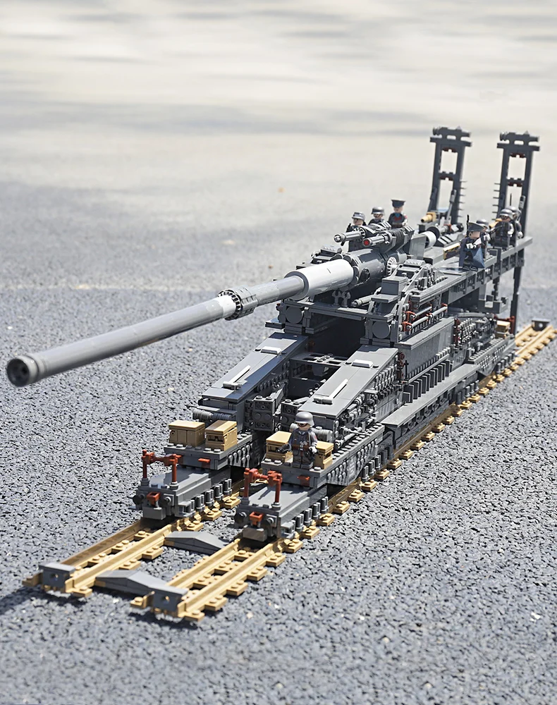 3846pcs Military Heavy Gustav/Dora German 80cm K(E Railway Gun Building Blocks WW2 army World War ii Tank Soldier Bricks Toys