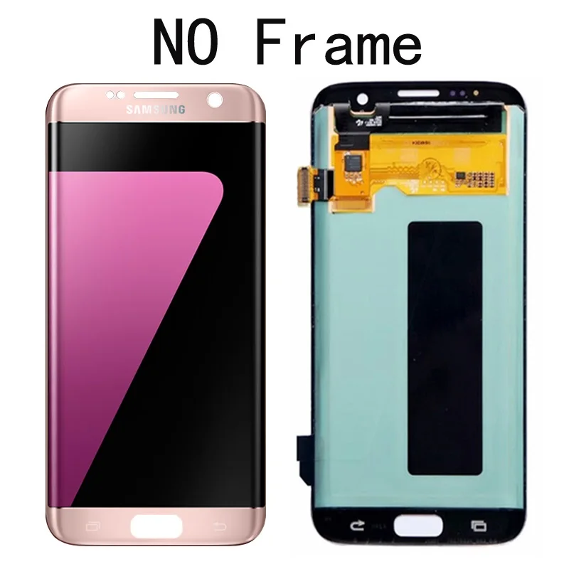 Pink l No frame 5,5 ''Супер AMOLED lcd с рамкой для SAMSUNG Galaxy s7 edge G935 G935F сенсорный экран дигитайзер дисплей+ Сервисный пакет - Цвет: Pink l No frame