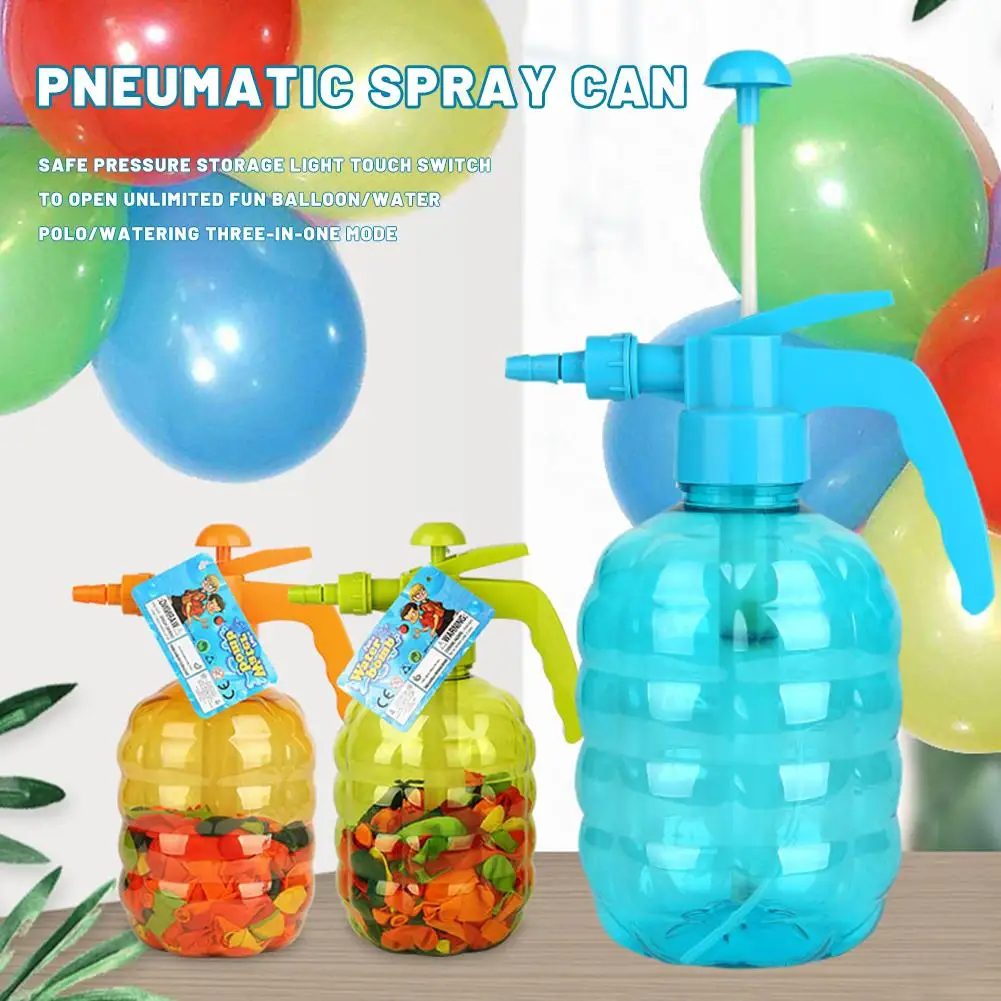 

500 Pcs Water Balloons Children Filling Station 3 In 1 Pump Spray Bottle Manual Water Inflation Ball Toy Water Bom Random Color