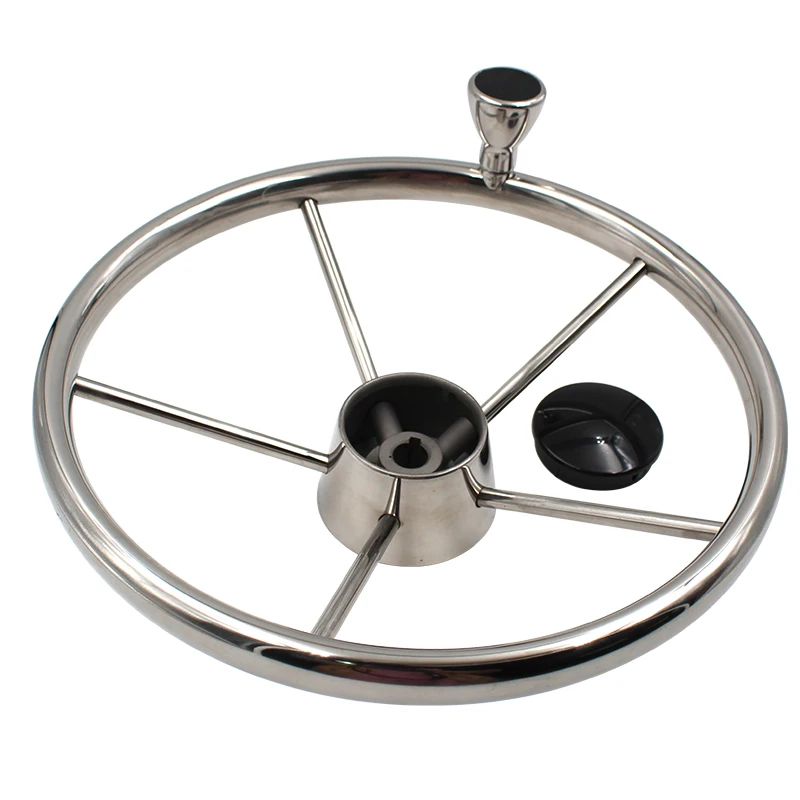 Судовая лодка из нержавеющей стали 3/5 спиц рулевое колесо с ручкой серебряного