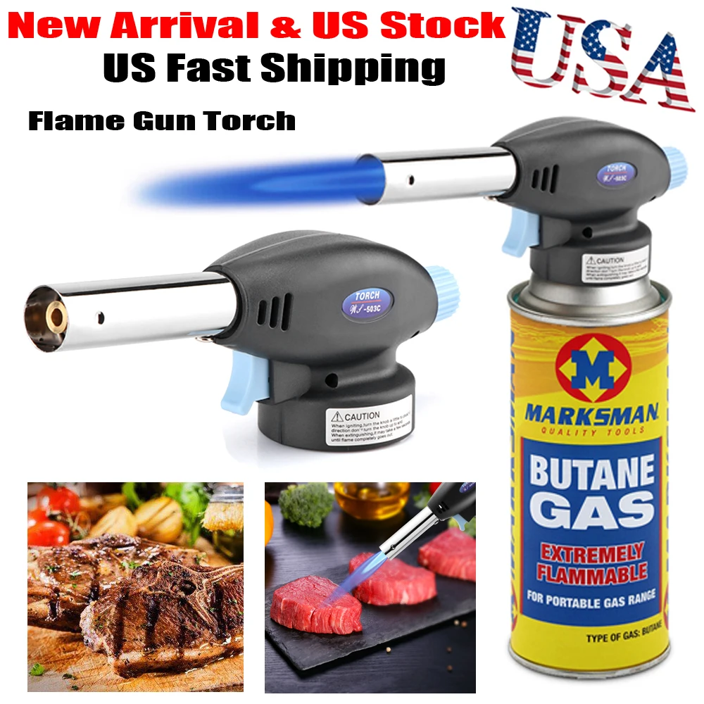 Безопасная медная газовая горелка с электронным поджигом бутановый пистолет