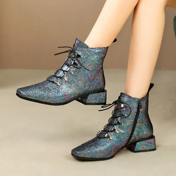 Женские ботильоны из овечьей кожи MLJUESE зимние короткие ботинки на шнуровке с