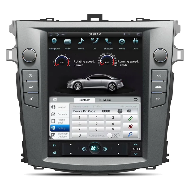 10," Tesla стиль Android 9,0 автомобильный dvd-плеер стерео комплект с gps-навигатором для Toyota Corolla 2007-2013 Satnav мультимедиа аудио