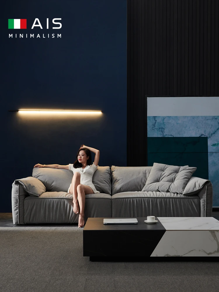 

Super soft technology velvet, modern light luxury designer, lazy wind down, disposable technology cloth, Italian minimalist sofa