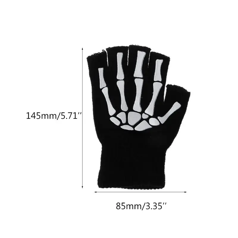 

Cycling Gloves Kids Outdoor Sports Bicycle Half Finger Skeleton Soft Protective