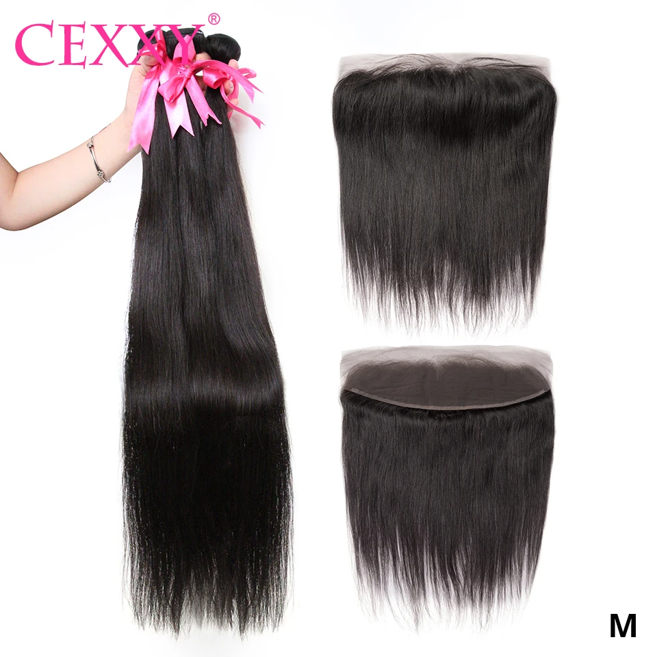 Пряди CEXXY с фронтальным прямым перуанским переплетением волос пряди 13x4