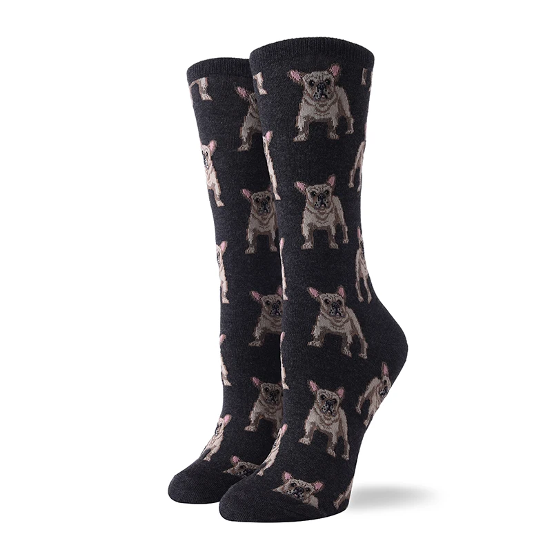Высокие носки meia medias de mujer длинные calcetines divertido с животным принтом moda зима осень happy sheer Новинка Хлопок Женские - Цвет: 18