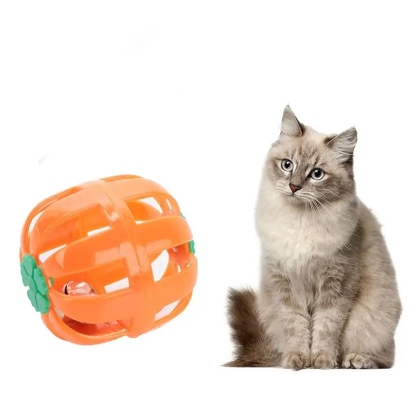 

Cat Toy Interactive Rattle Ball Cat Toy Hollow Plastic Kitten Chase Ball Toy Cat Play Ball Bell игѬђки для коек Pet Supplies