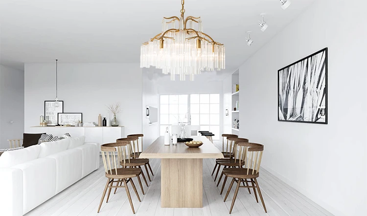 

Creative Glass Pendant Light Ameican Luxury Circle Alarm Chandelier Living Room Bedroom Indoor Lighting LED