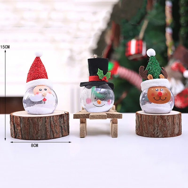 Пустая прозрачная Елочная игрушка с шапкой забавная Рождественская елка