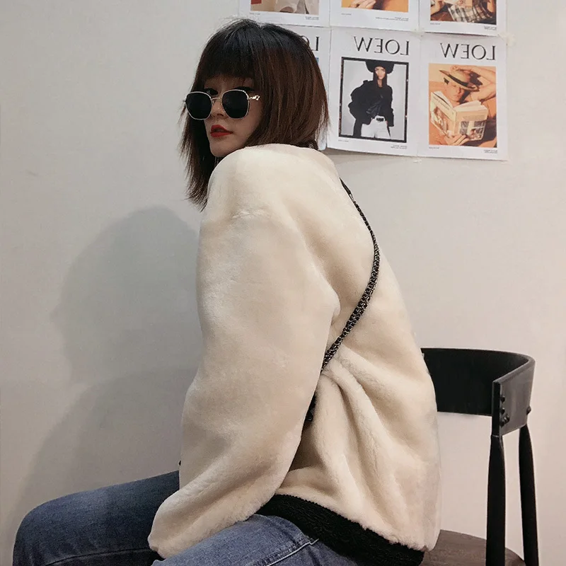 Новинка 2020 зимнее меховое пальто женская кожаная комбинированная