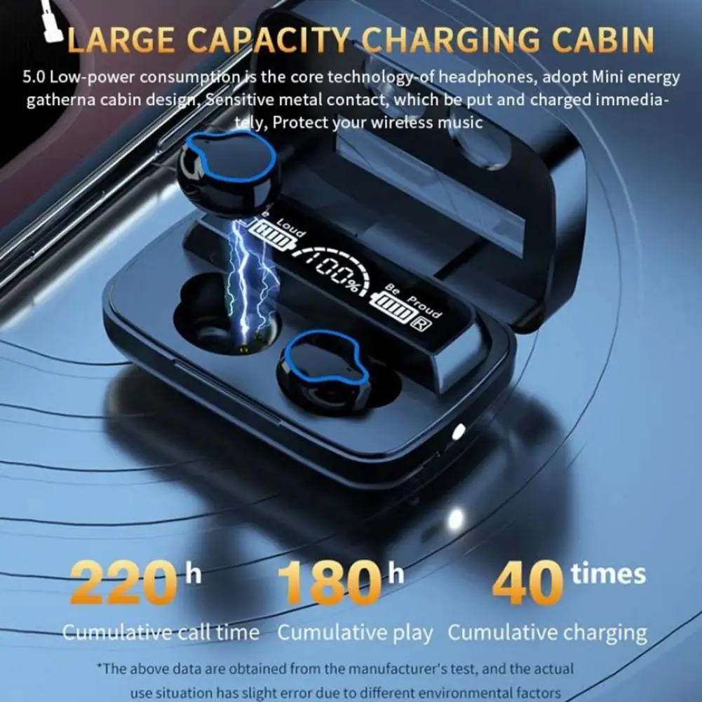 M9 TWS Wireless Bluetooth Earphones Headphones Touch Control In-Ear Noise Reduction Music Gaming Headset With LED Power Display |