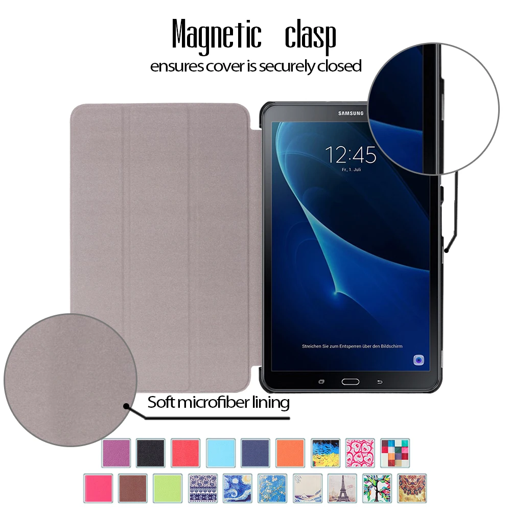 Чехол-книжка для Samsung Galaxy Tab A a6 10 1 2016 T580 T585 SM-T580N T585N тонкий в ассортименте. |