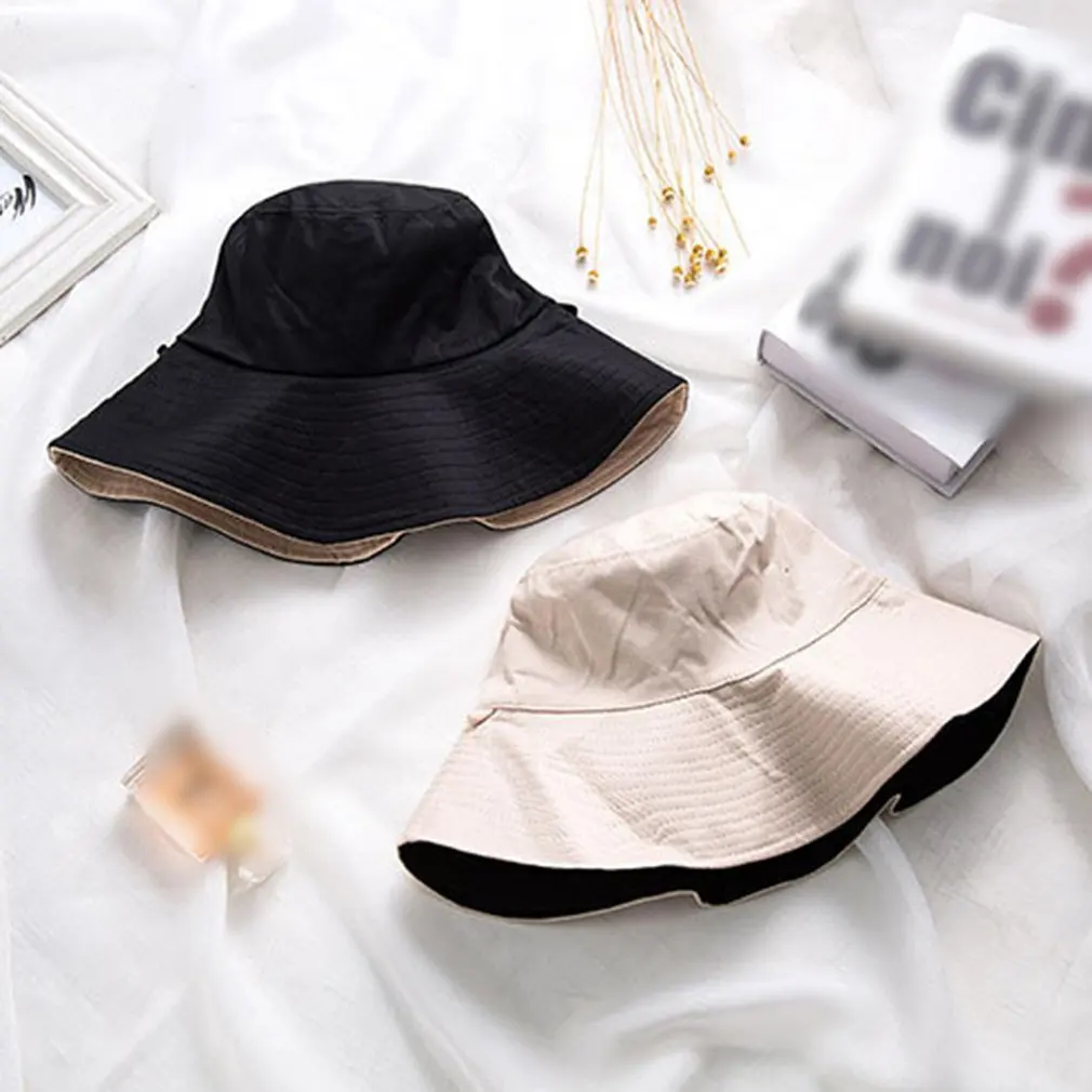 

2020 New Fashion Women Wide Brim Breathable Double-Sided Usable Sun Hat Fisherman'S Hat Anti-Ultraviolet