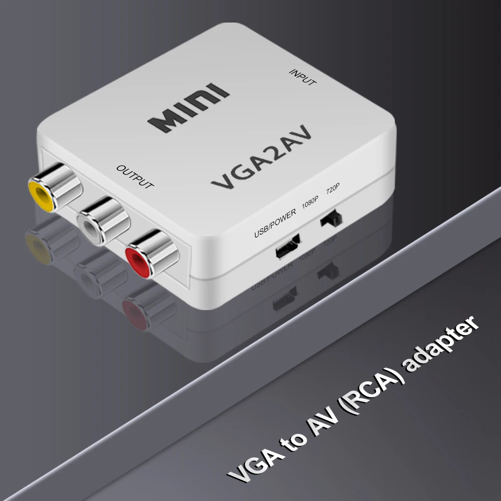 KEBIDU HD VGA2AV/CVBS адаптер VGA в AV RCA аудио преобразователь 3 5 мм для ПК к телевизору