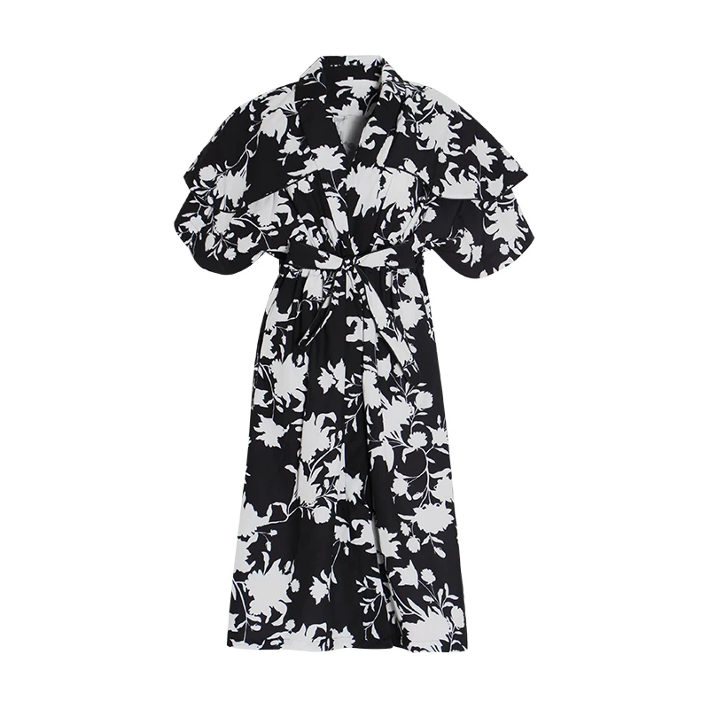 Женское длинное платье TWOTWINSTYLE летнее с v образным вырезом оборками рукавами