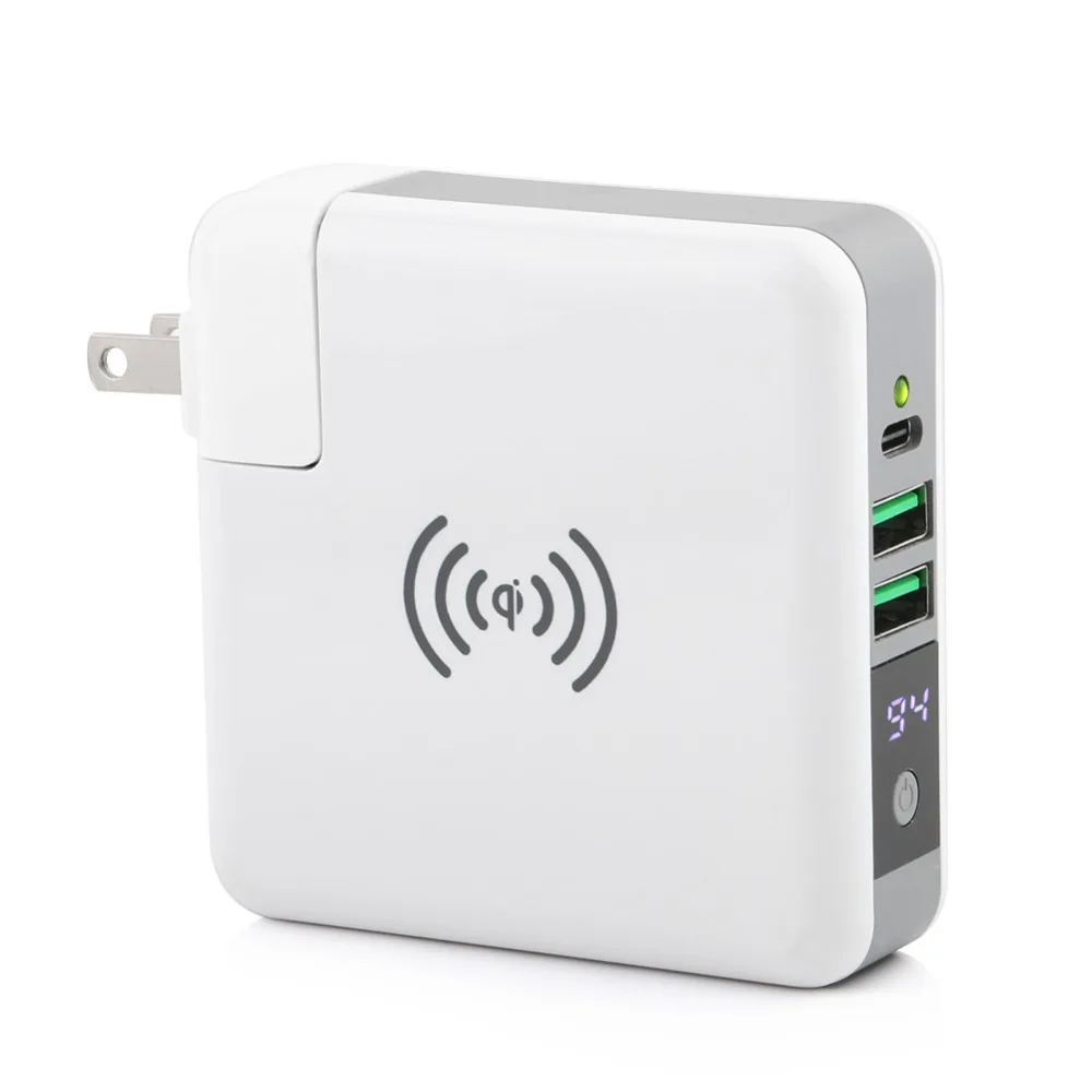 18 Вт 3 в 1 power Bank PD быстрое зарядное устройство QI Беспроводное Тип C USB разъем с