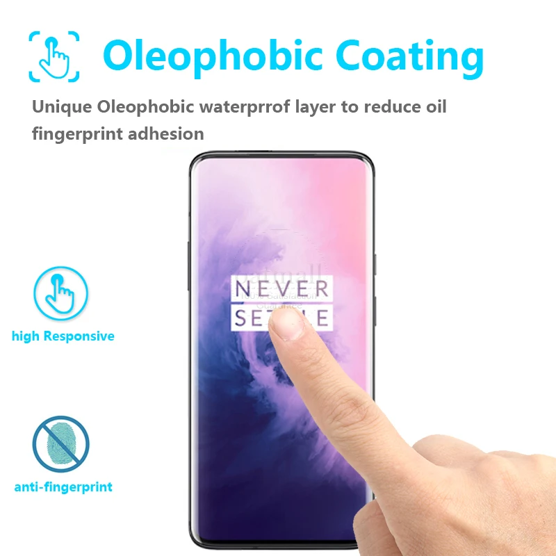 Закаленное стекло с полным покрытием для Oneplus 7T 2 шт. | Мобильные телефоны и