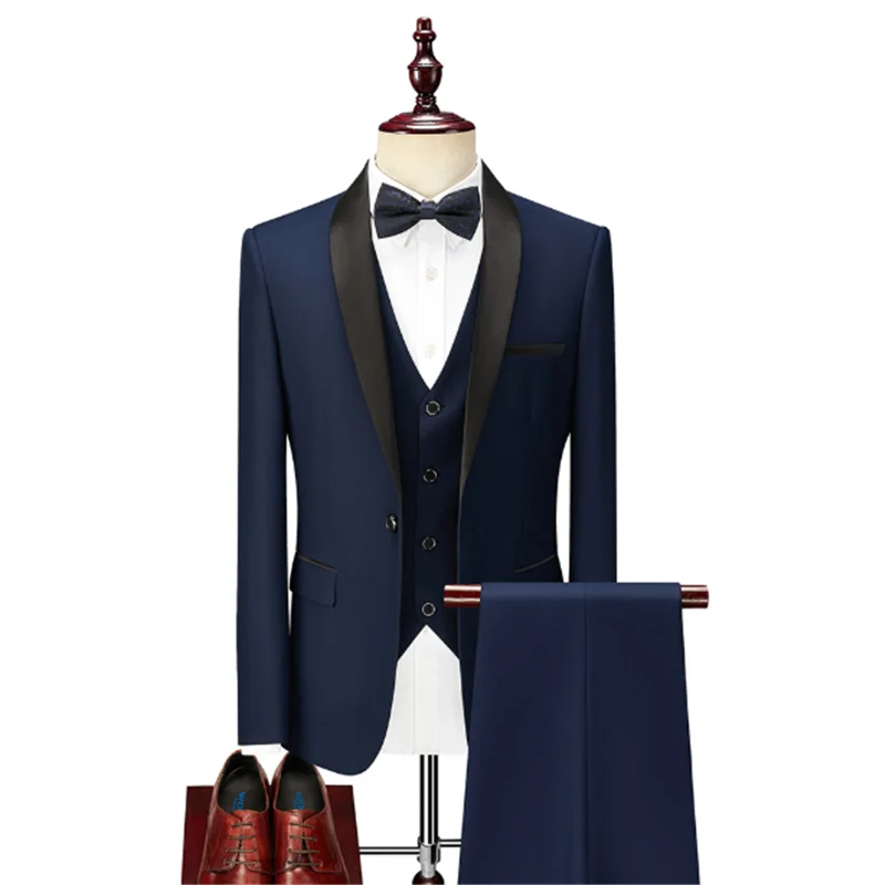 

2020 Men's Business Slim Fit Groom Jacket Jaqueta Masculino Clothing Abiti Da Cerimonia Vestido Formal Hochzeitskleid Black Suit