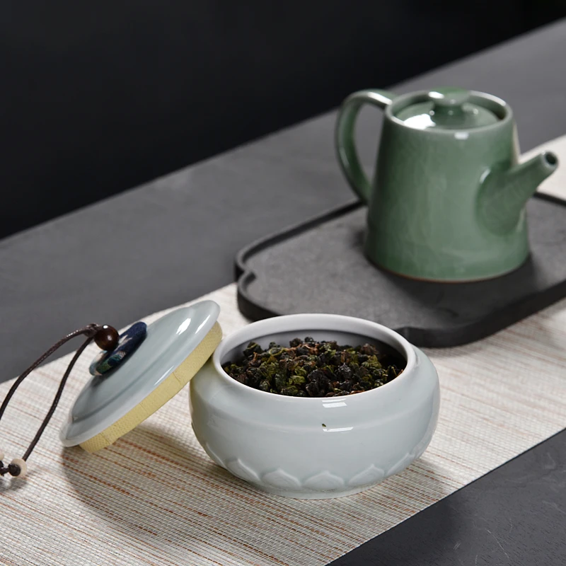 Лепесток лотоса Керамика герметичный ящик для хранения путешествий Портативный