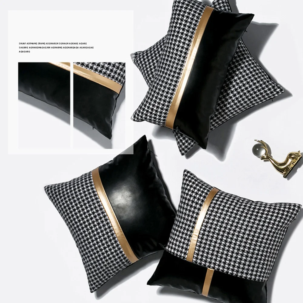 Легкая Роскошная декоративная наволочка из искусственной кожи на молнии | Дом и