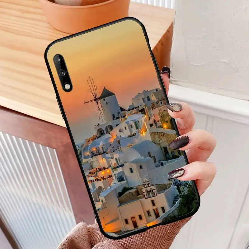

Beautiful Oia Santorini Greece Phone Case for Huawei P9 p10 p20pro p30lite p30pro p40pro p40lite SMART2019 Funda capa