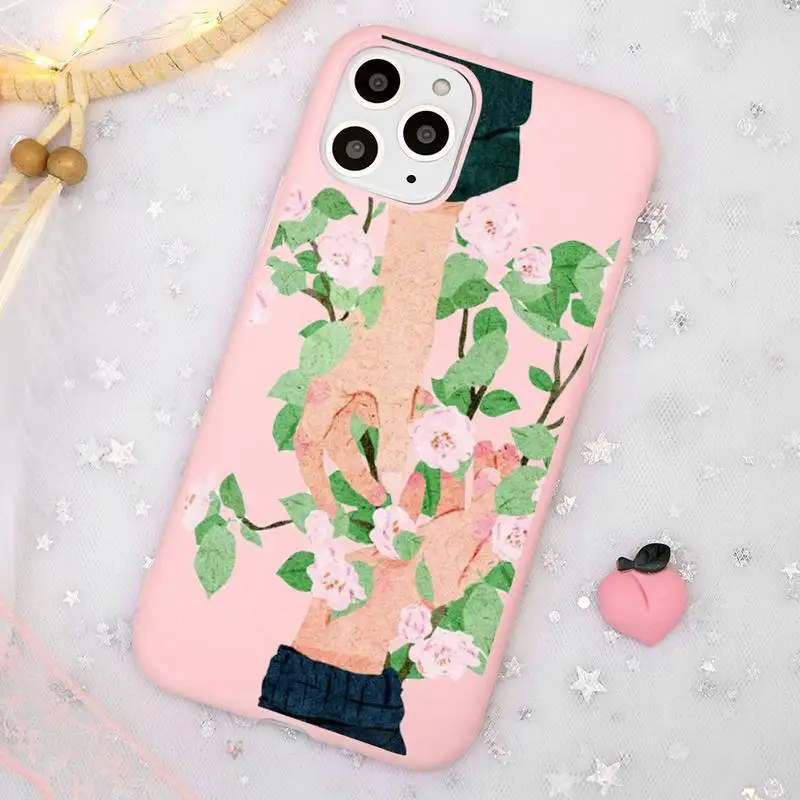 

hand Hold hands love beautiful Phone Case Candy Color for iPhone 11 12 mini pro XS MAX 8 7 6 6S Plus X SE 2020 XR