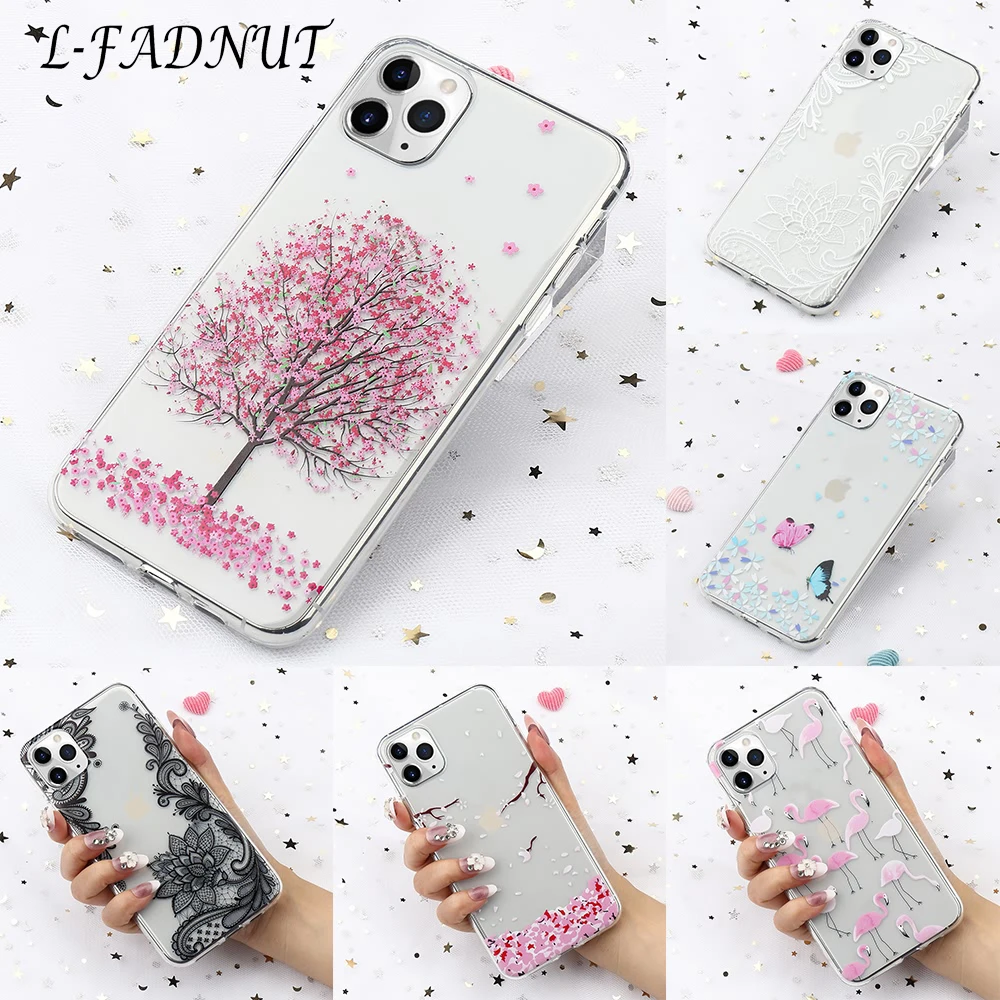 Прозрачный чехол для девочек милый прозрачный мягкий противоударный iPhone 11 Pro Max 7