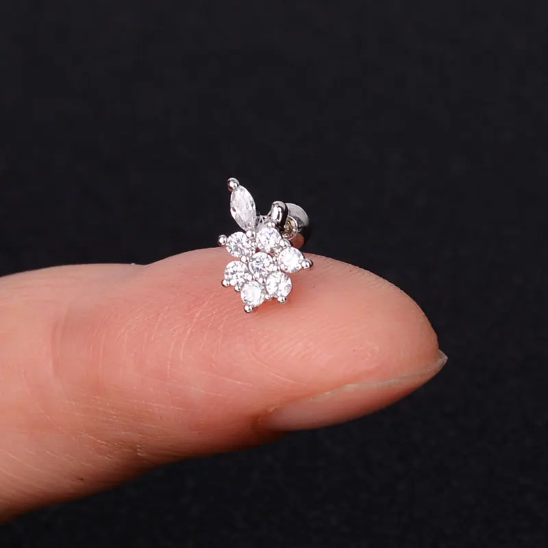 1pcs Fashion Elegant Crystal Butterfly Studs Earrings For Women Piercing Cartilage Cute Statement Korean Jewelry Gifts - купить по