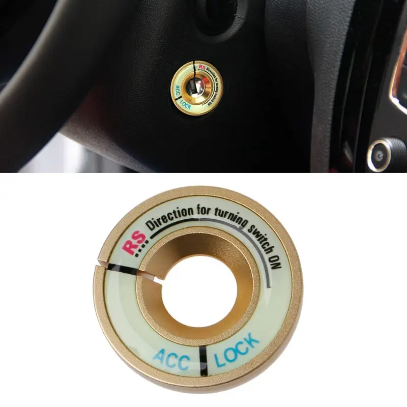 Автомобильный светящаяся наклейка на зажигание Замочная скважина кольцо