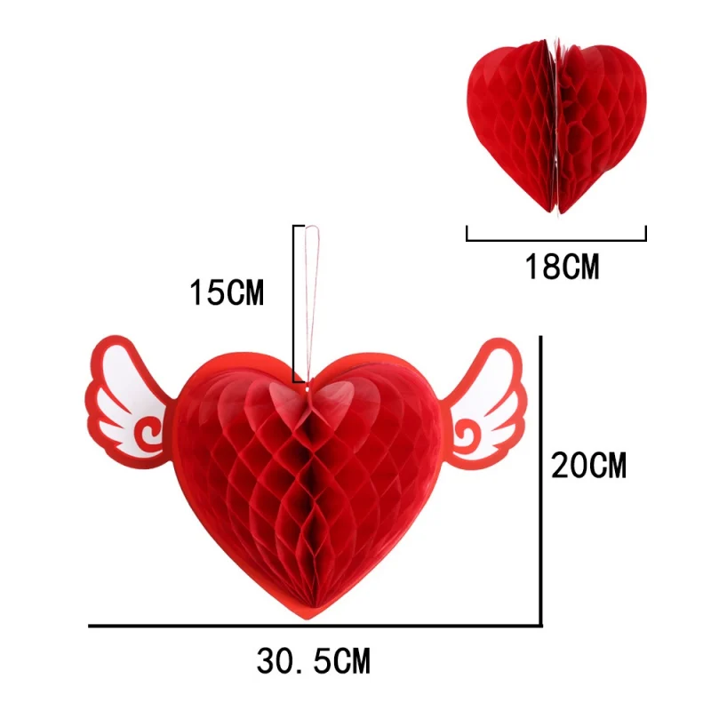 Бумажный шар в форме сердца сотовый украшение для вечеринки свадебное подвесное