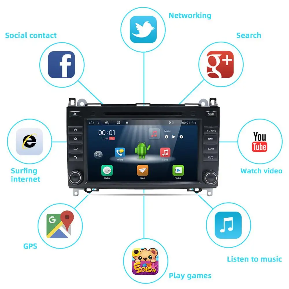 Bosion Android 9 0 автомобильный DVD Авто радио мультимедиа gps для Mercedes Benz B200 класс W169 W245 Viano