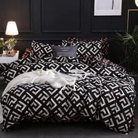 3pcs pattern bed set quality quilt cover and pillowcases comfortable household products printing king size bedding set for home